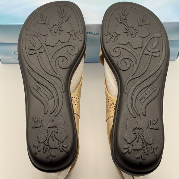 Comfort Wave Womens Claudia Sand Tan Espadrille Strap Sandals Laser Cut 7.5 WW - Picture 5 of 8